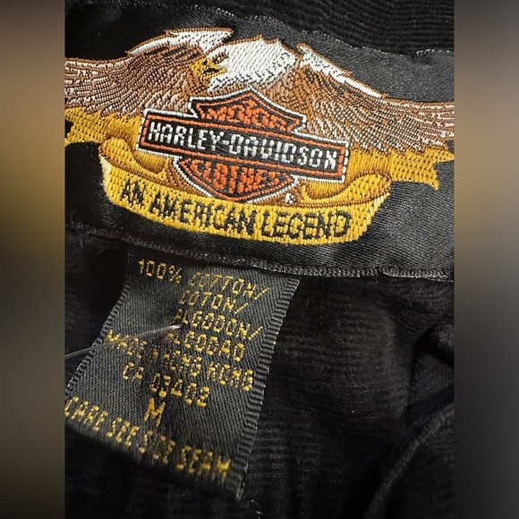 Harley Davidson corduroy button up shirt women’s medium long sleeve - Picture 2 of 3